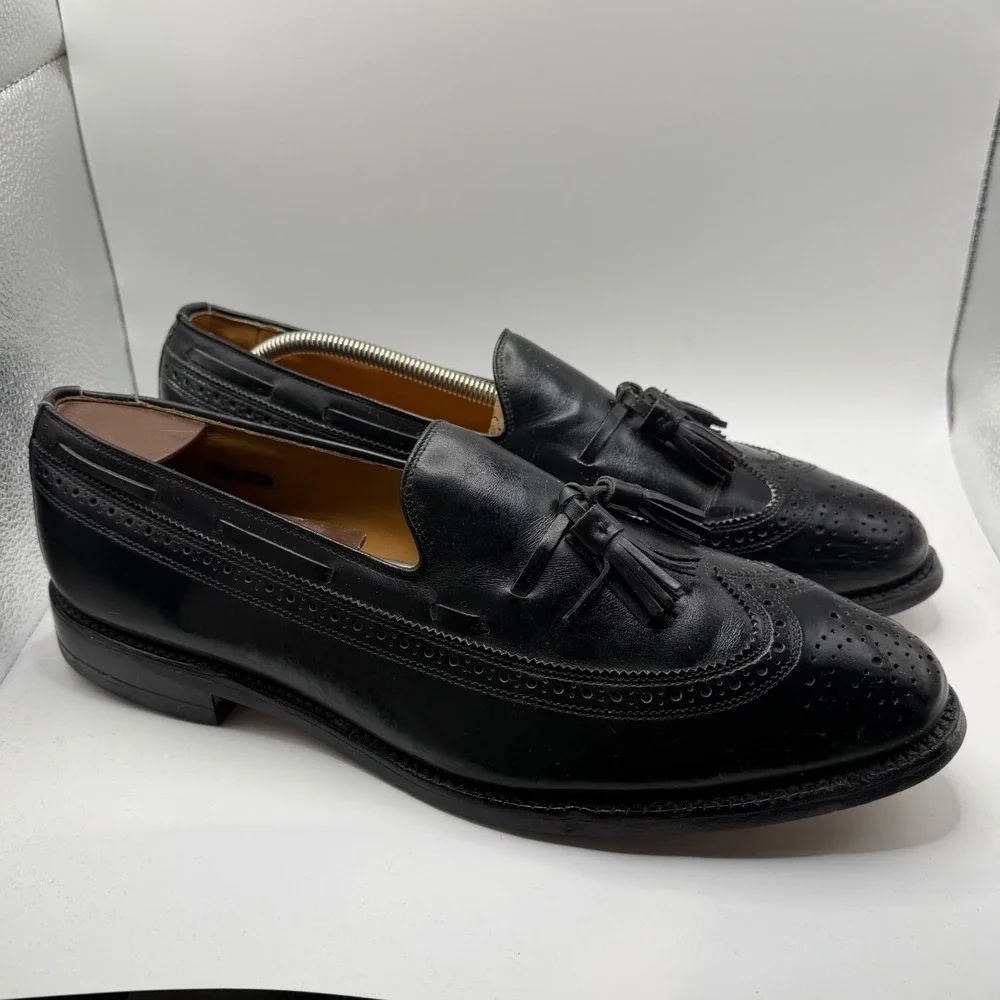 Allen Edmonds Manchester Black Leather Wingtip Tassel Loafers Sz Mens 11.5 D
